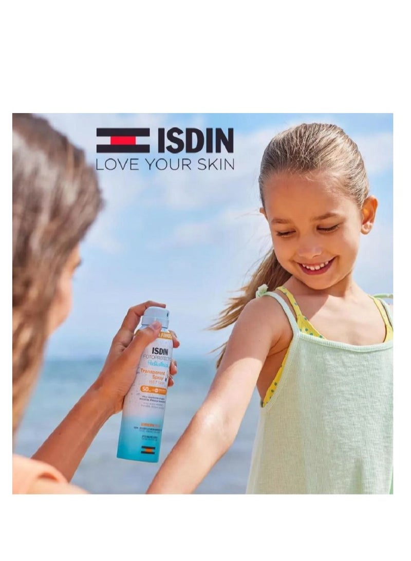 Isdin Pediatrics Fotoprotector Wet Skin Transparent Spray With SPF50+ 250ml