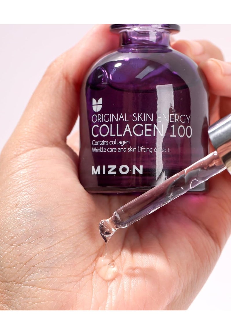 MIZON Collagen 100 Collagen Serum Original Skin Energy Facial Care Improve Skin Texture Moisturizing Boost Skin Elasticity For Face Wrinkles (30ml, 1.01 fl oz)