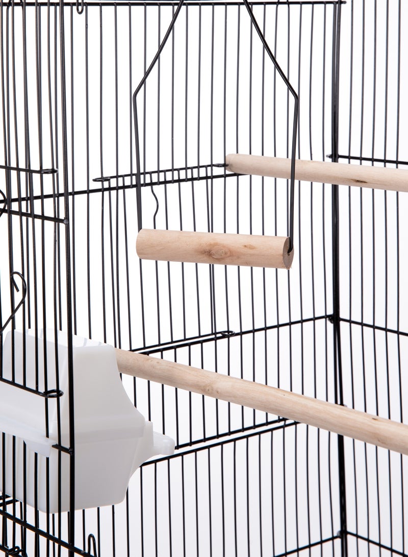Egardenkart® Open Play Top Bird cage with Rolling Stand for Cockatiel Sun Conure Parakeet (Black)