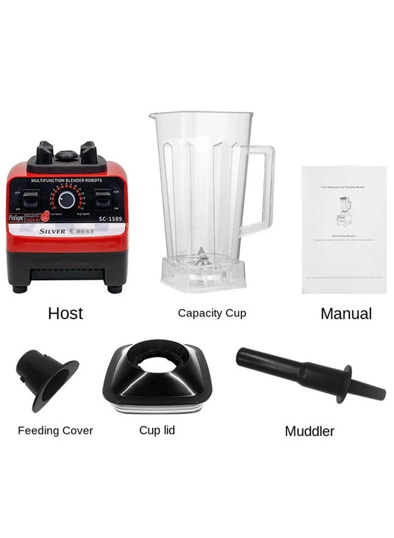 Heavy Duty 5-In-1, Silver Crest SC-1589 Blender and Grinder 4500W