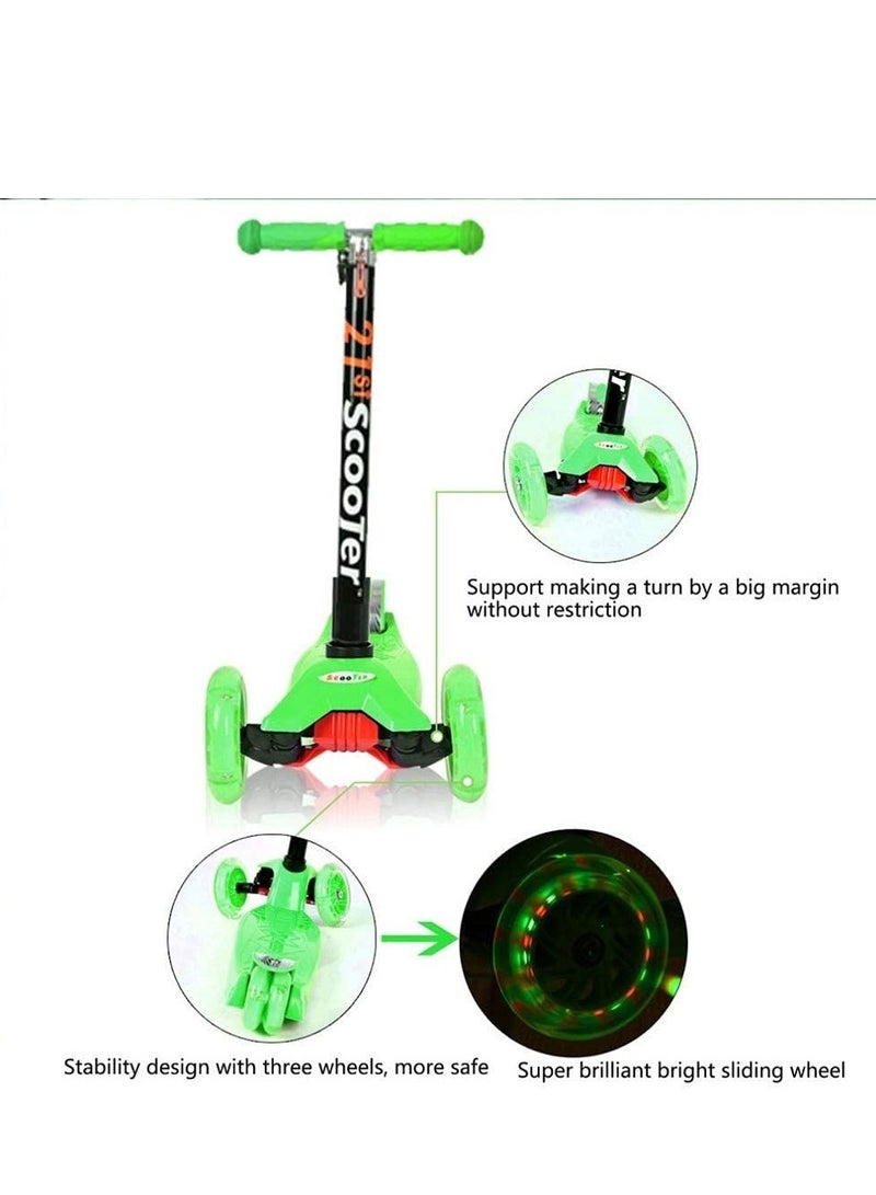 COOLBABY Kids Scooter 3 Wheel 4 Wheel Mini Adjustable Kick Scooter with LED Light Up Wheels