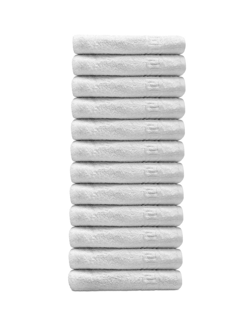 Solid White 12 piece 100% Cotton Hand Towel Gym Towel Face Towel