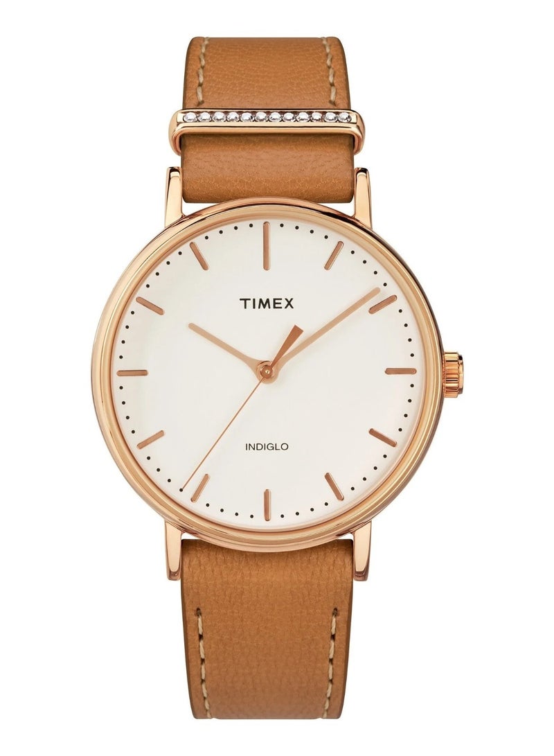 Timex Brass Analog Round Face Watches for Women Classic Ladies Quartz Watches TW2R70200