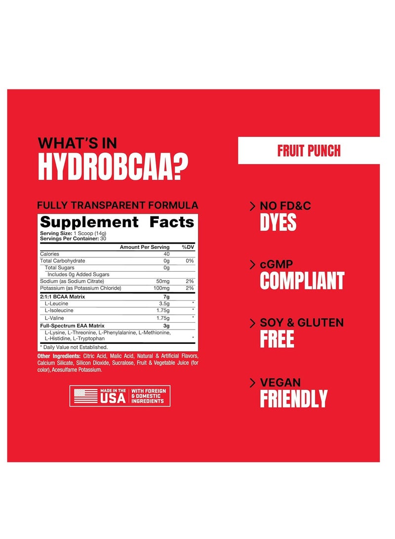 PROSUPPS Hydro BCAA Plus Essentials 30 Serving Fruit Punch