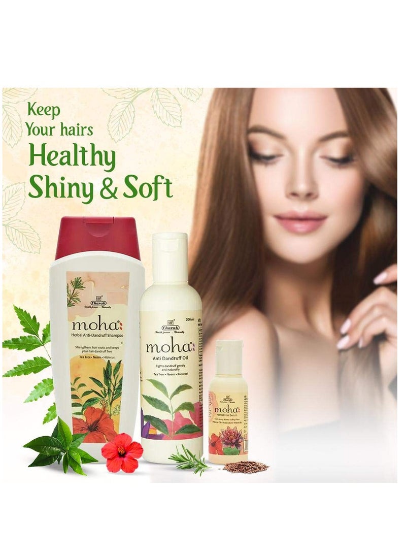 moha Anti Dandruff Hair Care Kit Which Includes Herbal Anti-Dandruff Shampoo (100 Ml) Anti-Dandruff Hair Oil (200 Ml) Herbal Hair Serum (100 Ml) For Healthy Hair | Unisex Product