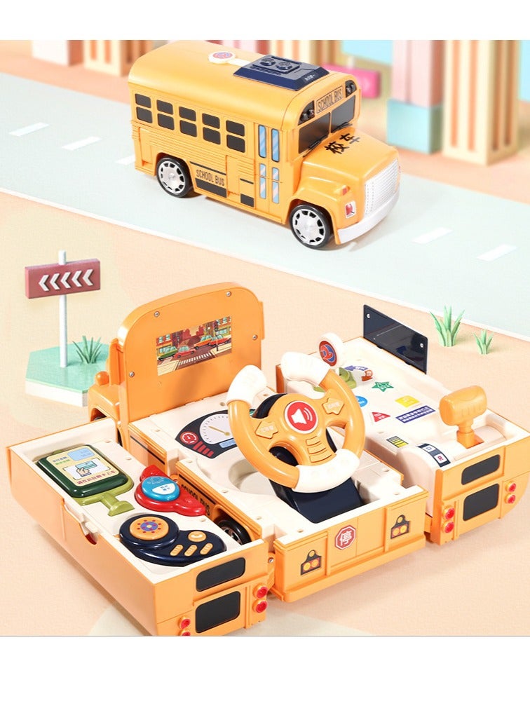 Multifunctional deformation car-school bus