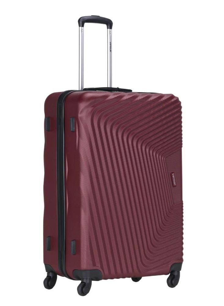 ABS Hardside 3-Piece Trolley Luggage Set  Spinner Wheels with Number Lock 20/24/28 Inches   Burgundy