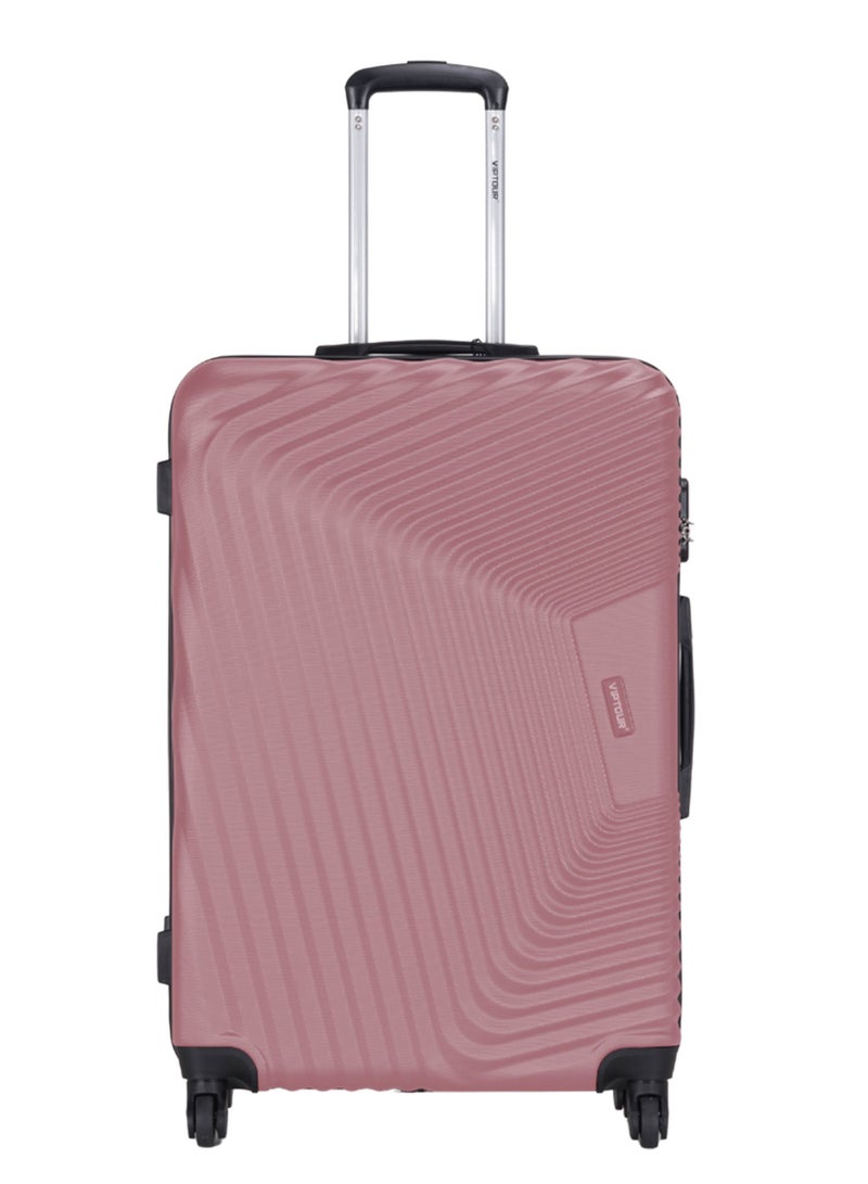 3-Piece ABS Hardside Trolley Luggage Set Spinner Wheels with Number Lock 20/24/28 Inches Rose Pink