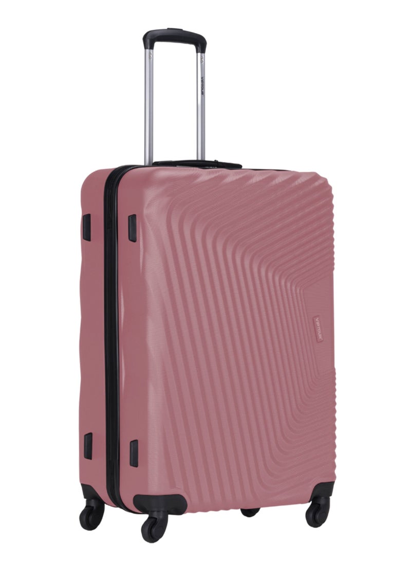 3-Piece ABS Hardside Trolley Luggage Set Spinner Wheels with Number Lock 20/24/28 Inches Rose Pink