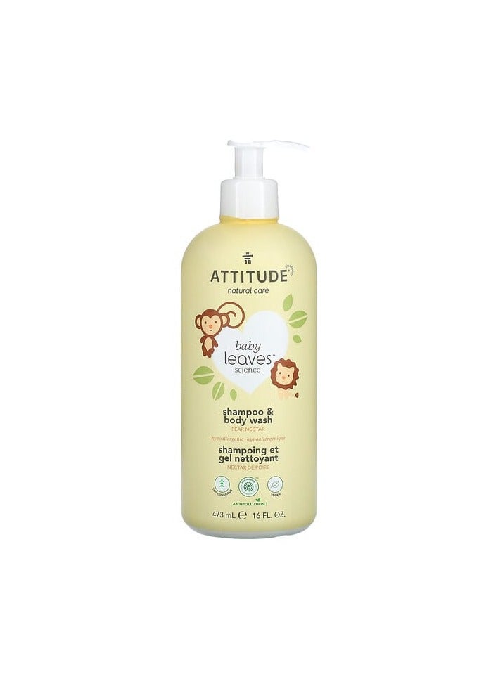 ATTITUDE, Baby Leaves Science, Shampoo & Body Wash, Pear Nectar, 16 fl oz (473 ml)