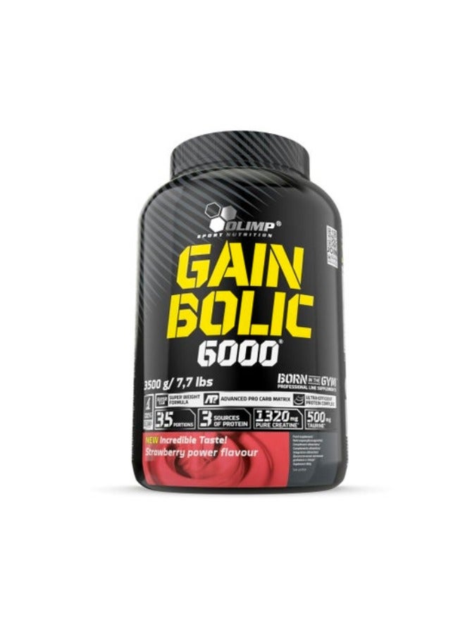 Gain Bolic 6000, Extreme Hardgainer Formula, Strawberry Power Flavour, 3500g