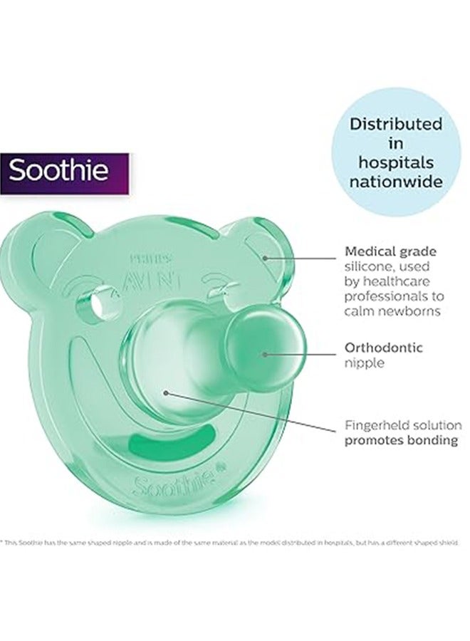 Philips Avent Pacifier, 100% Soft Silicone One-Piece Pacifier, Suitable For Babies 0-24 Months, 2-Pack