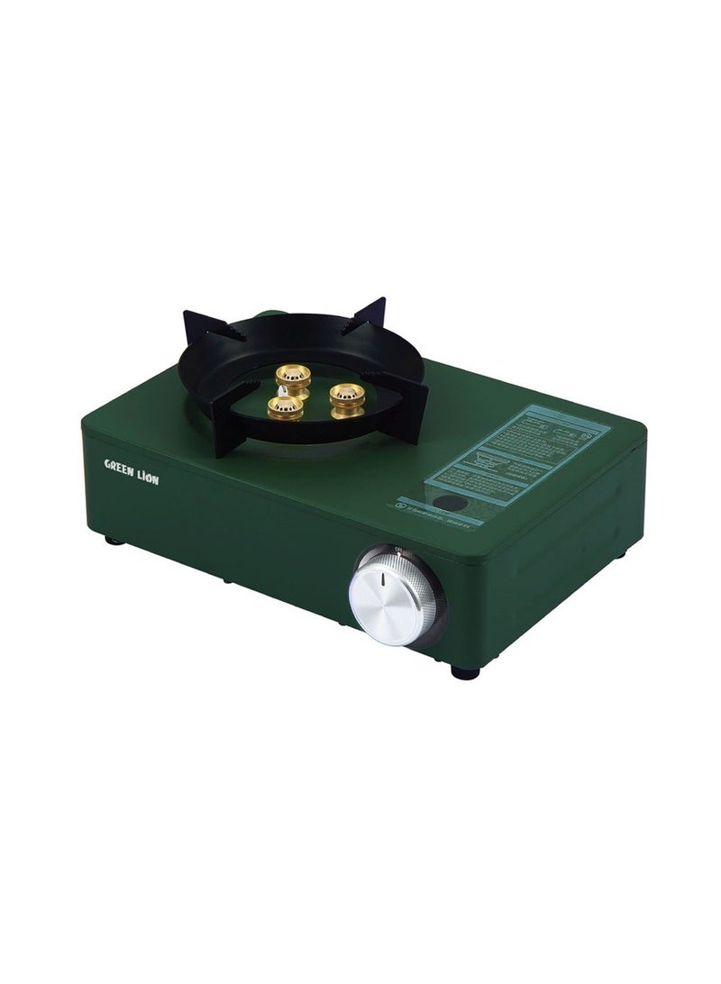 Green Lion 3 Mini Burner Cassette Stove ( Windproof Style ) Green/Black