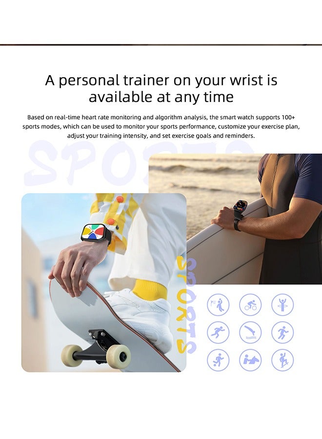 Casual Smartwatch For Women Men,2.1 inch Screen Fitness Tracker, Heart Rate Sleep Monitor IP68 Waterproof Sport Smartwatch,Grey