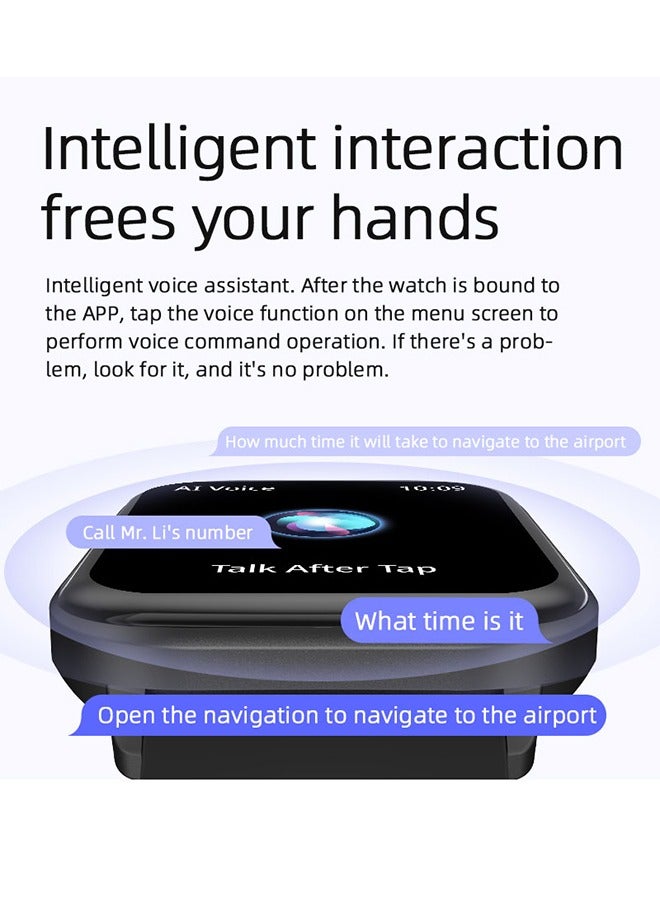 Casual Smartwatch For Women Men,2.1 inch Screen Fitness Tracker, Heart Rate Sleep Monitor IP68 Waterproof Sport Smartwatch,Grey