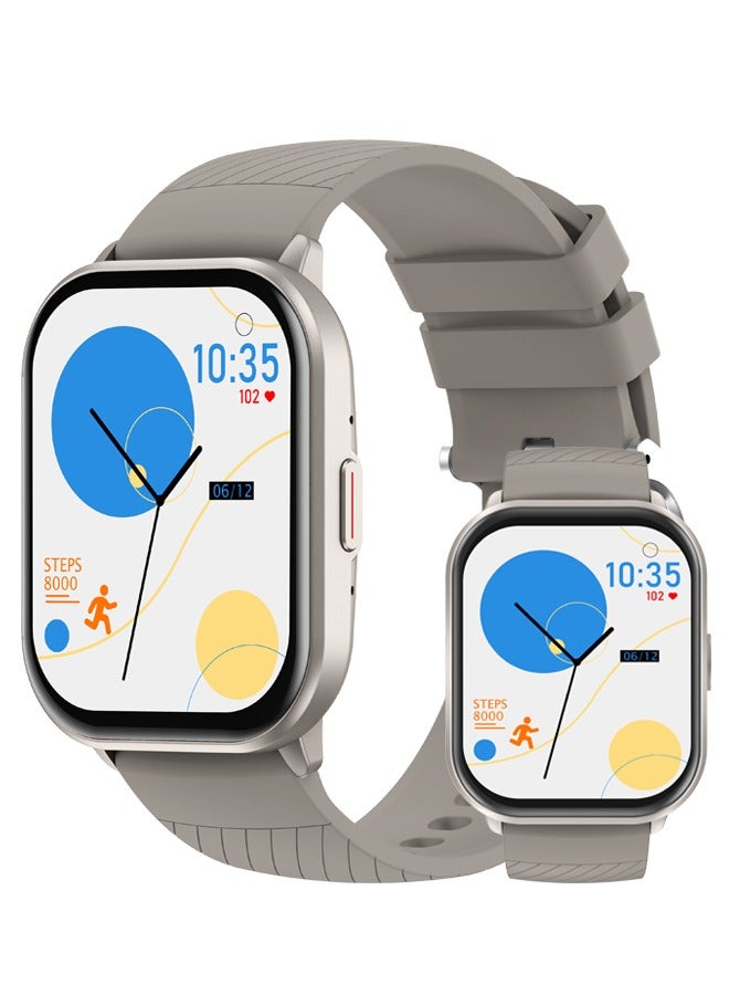 Casual Smartwatch For Women Men,2.1 inch Screen Fitness Tracker, Heart Rate Sleep Monitor IP68 Waterproof Sport Smartwatch,Grey