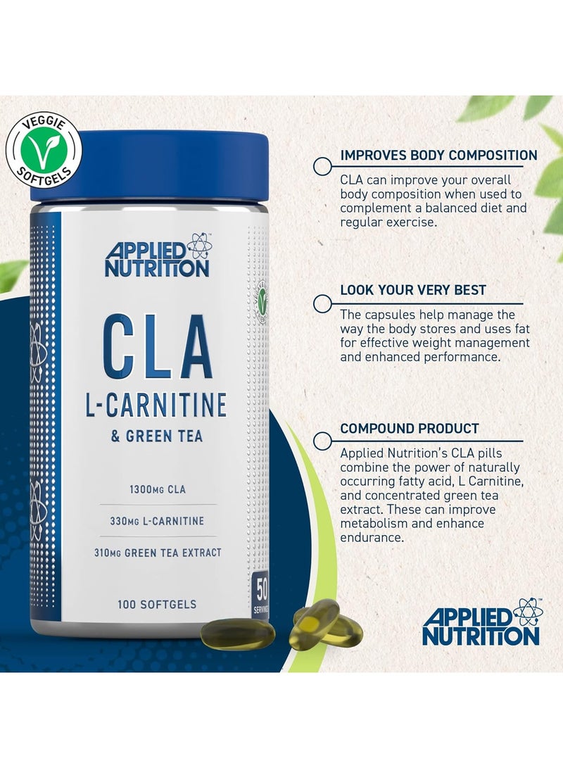 Cla L-Carnitine & Green Tea 100 Softgels 50 Servings 150G