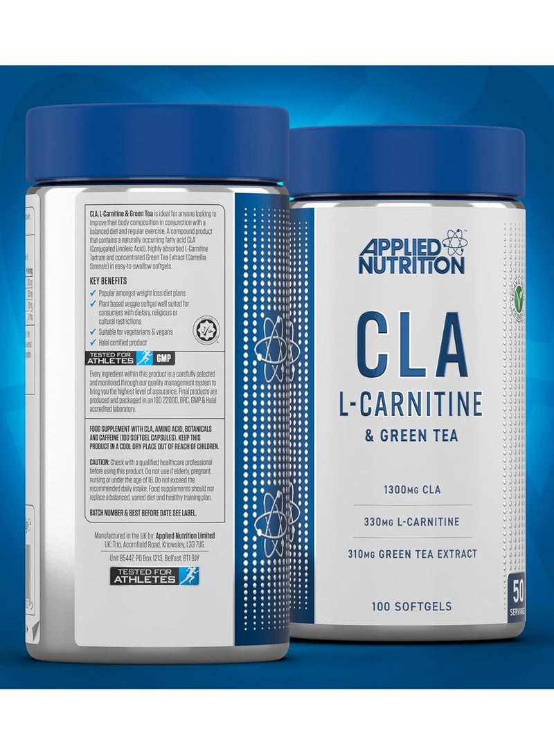 Cla L-Carnitine & Green Tea 100 Softgels 50 Servings 150G