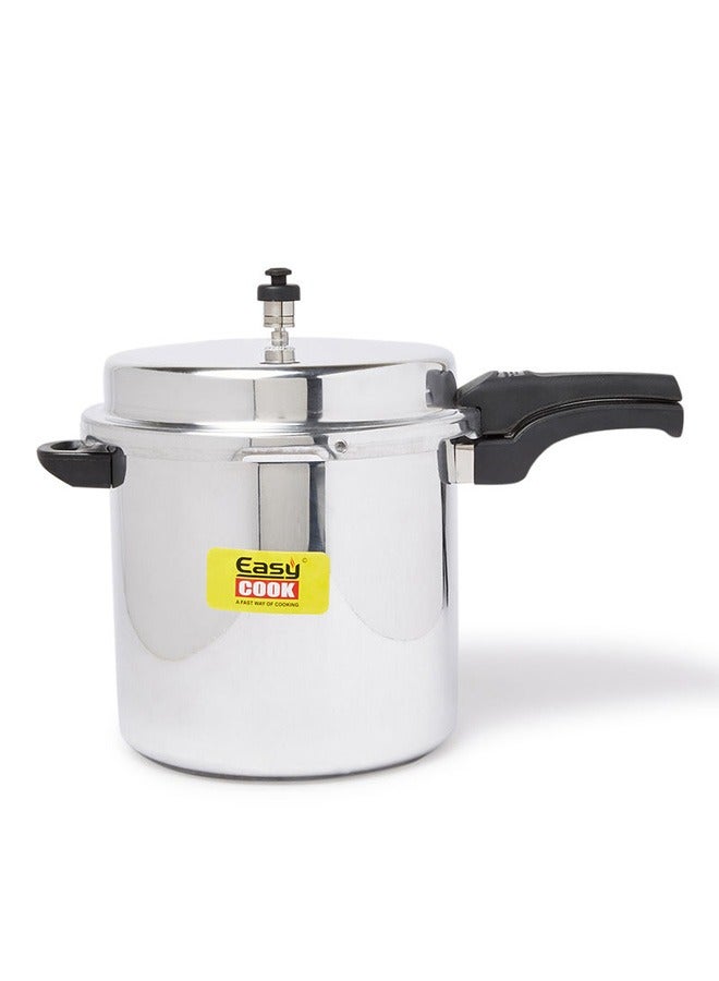 Indian Aluminium Pressure Cooker - 12 Liter Capacity | Fast Cooking, Energy Efficient | Silver