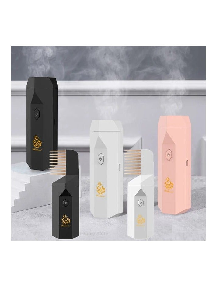 Mini Portable Comb Incense Burner Arabic Bakhoor Electric USB Power Charging, Hair Incense Burner with Comb