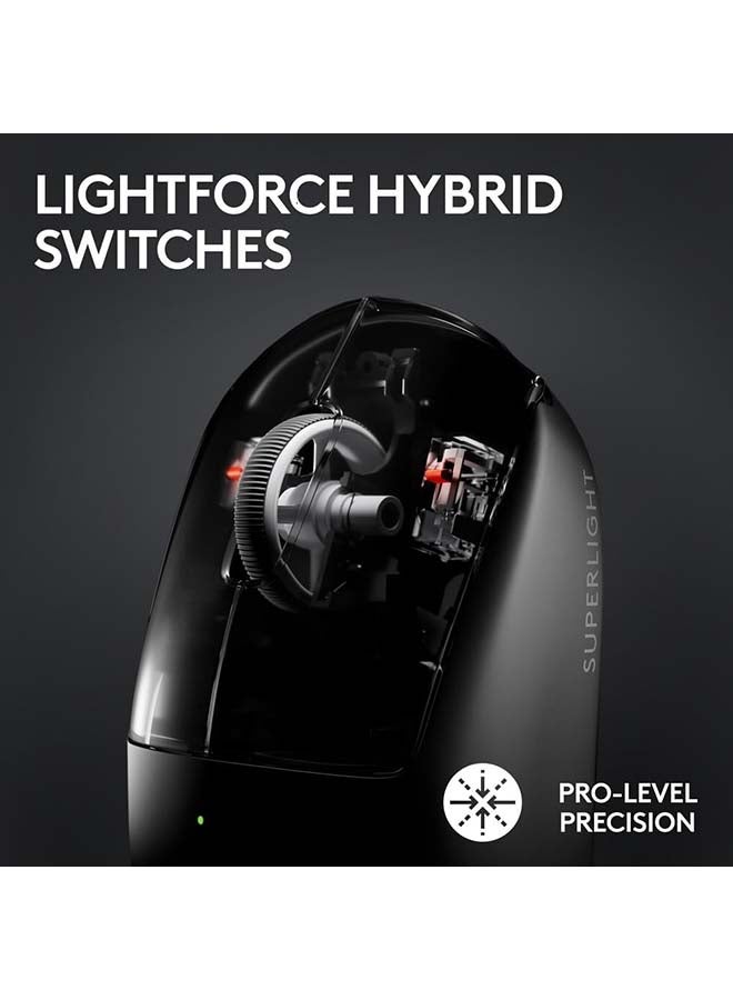 Logitech G PRO X SUPERLIGHT 2 LIGHTSPEED Wireless Gaming Mouse, Lightweight, LIGHTFORCE Hybrid Switches, HERO 2 Sensor, 32,000 DPI, 5 Programmable Buttons, USB-C Charging, PC & Mac - Black