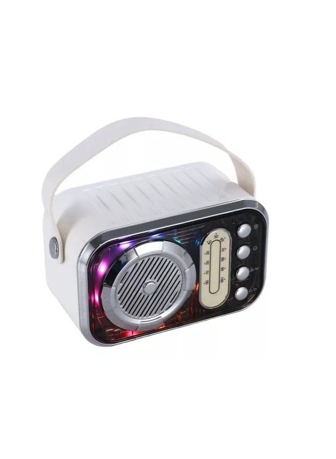 Wireless Portable Bluetooth Karaoke Speaker With LED Lighting White Color