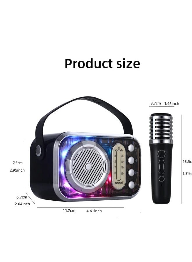 Wireless Portable Bluetooth Karaoke Speaker With LED Lighting White Color