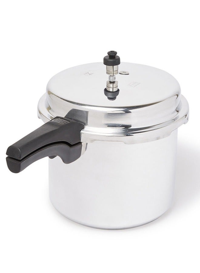 Indian Aluminium Pressure Cooker - 10 Liter Capacity | Fast Cooking, Energy Efficient | Silver