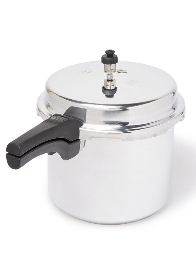 10 LtrLiters Indian Aluminium Pressure Cooker - 10 Liter Capacity | Fast Cooking, Energy Efficient | Silver Silver