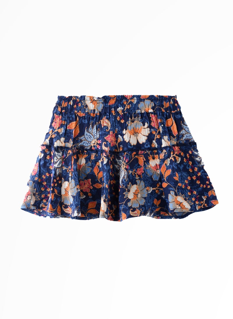 Sunny Swirls: Girls' Comfy Crepe Skirts Twirling Fun & Summer Vibes