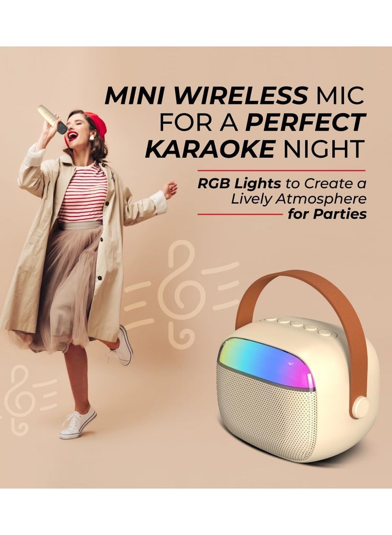 Mini Karaoke Portable Bluetooth Speaker with 2 Wireless Microphone and Dynamic Lights