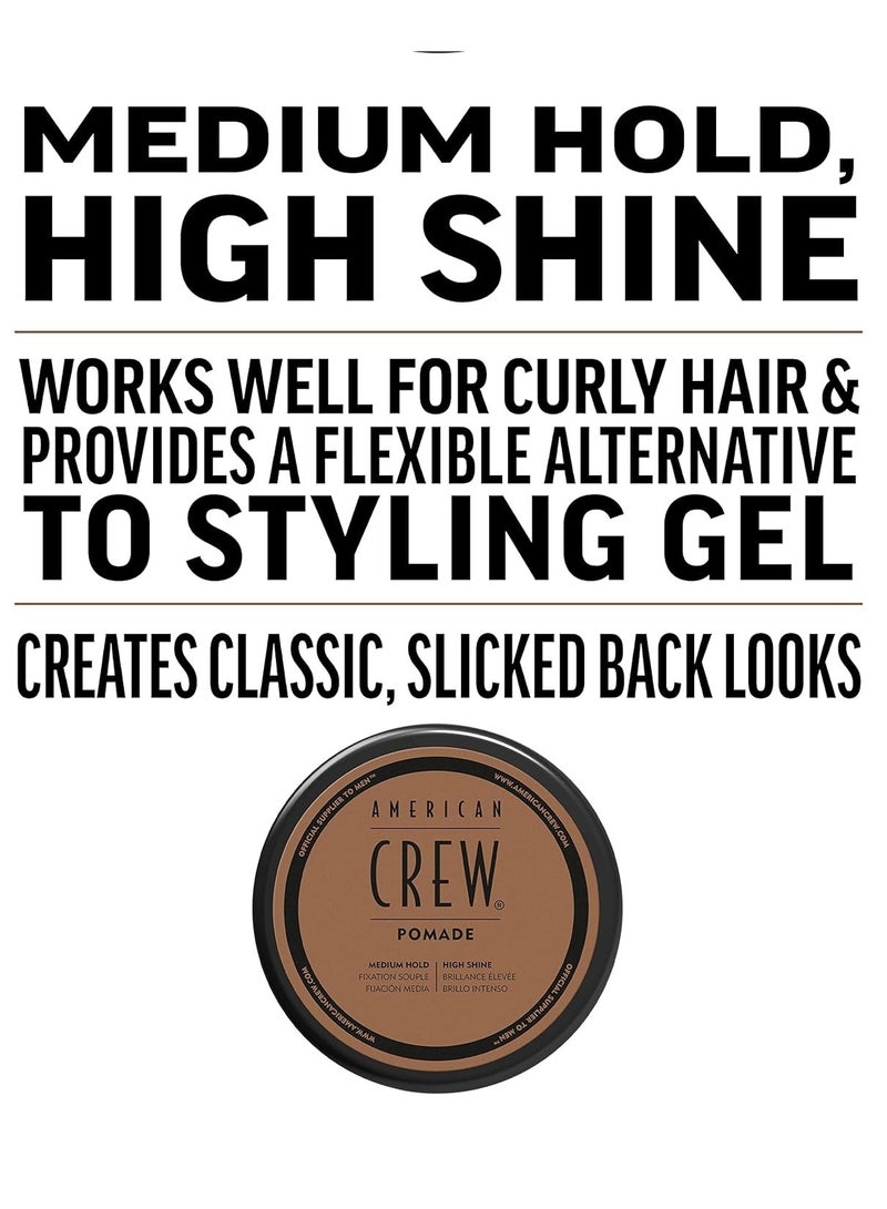 Men's Hair Pomade, Like Hair Gel with Medium Hold & High Shine, Travel Size, 1.75 Oz