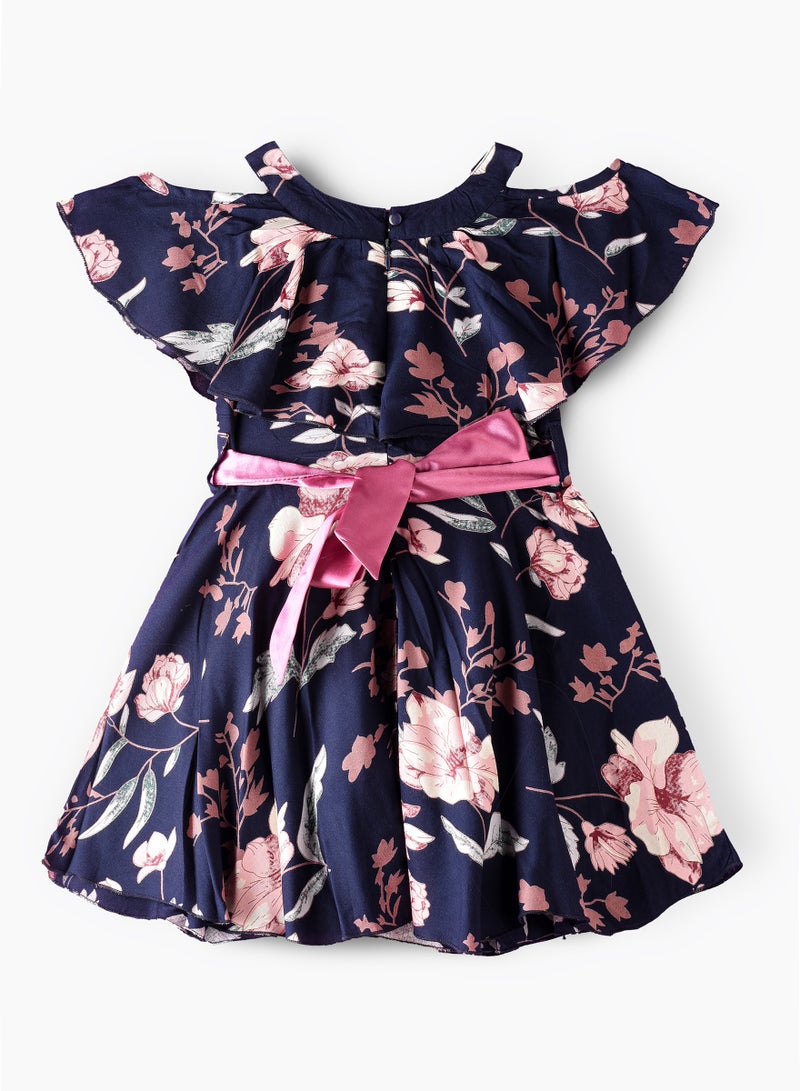 Twirling Blooms: Girls' Floral Dress Breezy Comfort & Playful Style