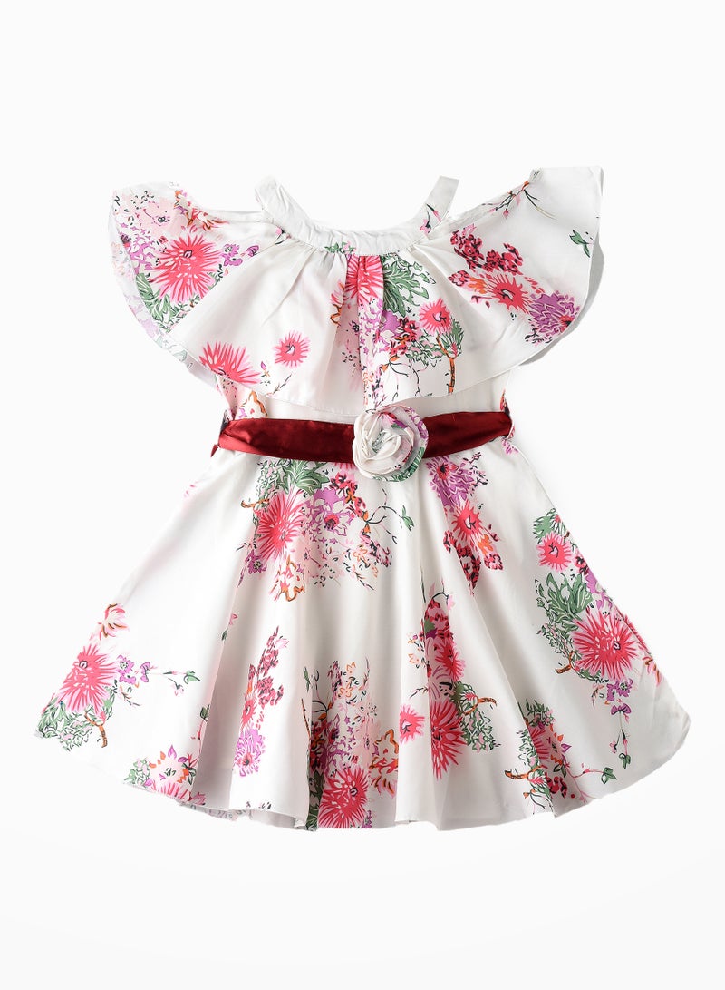 Blooming Adventures: Girls' Floral Dress Comfort, Style & Twirls