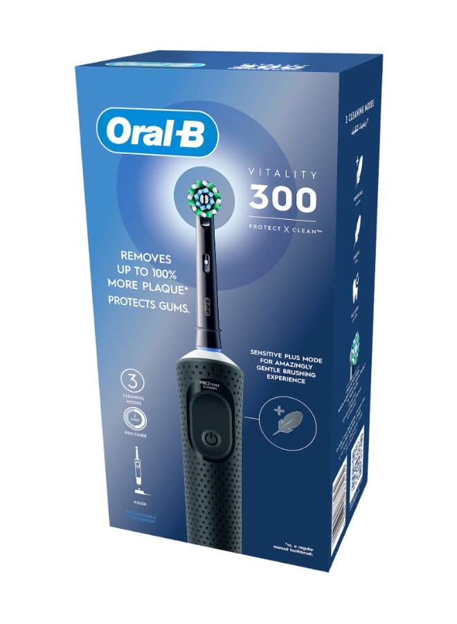 Vitality 300 Rechargeable Toothbrush With Crossaction Brush Head, 3 Cleaning Modes & 2 Minutes Built-In Timer