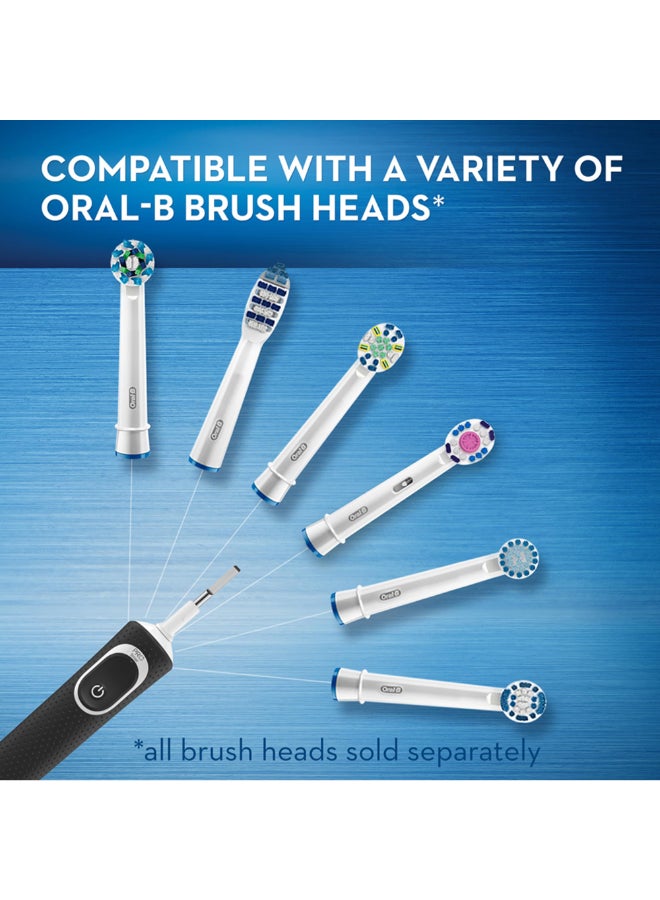 Vitality D100 Black And White 1+1 Free Bundle Electric Rechargeable Toothbrush, 2 Minutes Timer, Cross Action Brush Head, With Uae 3 Pin Plug