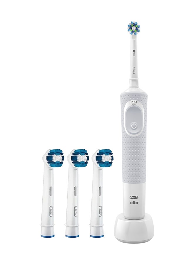 Vitality D100 Box Crossaction Rechargeable Toothbrush + Eb 20 2+1 Brush Head Bundle