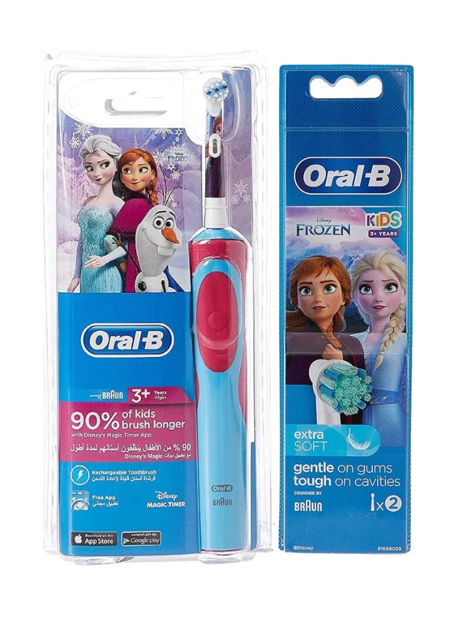 Vitality D12 Frozen Rechargeable Kids Tooth Brush Frozen + Eb 10 2K Kids Brush Head