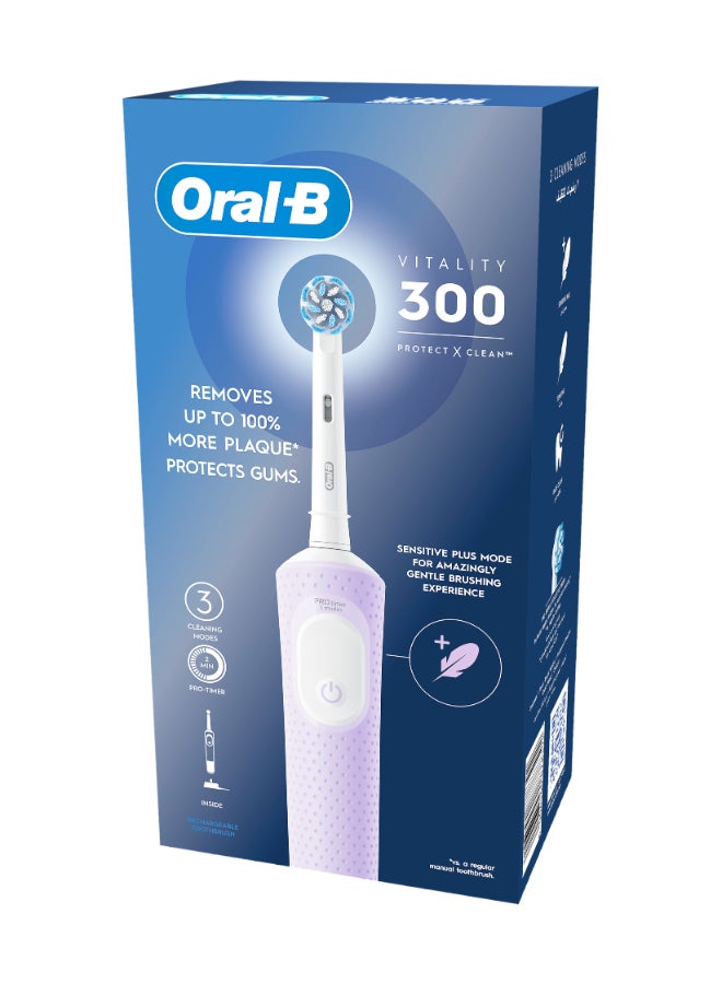 Vitality 300 Rechargeable Toothbrush With Crossaction Brush Head, 3 Cleaning Modes & 2 Minutes Built-In Timer