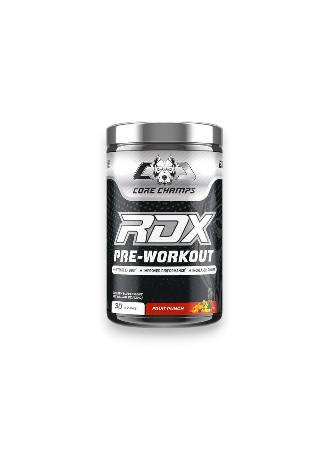 Rdx Pre-Workout, Fruit Punch Flavour, 30 Servings