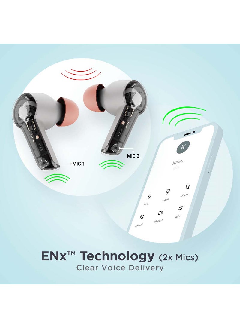 Airdopes 411ANC With upto 17.5 Hours Playback And ASAP Charge Bluetooth Headset Grey Hurricane