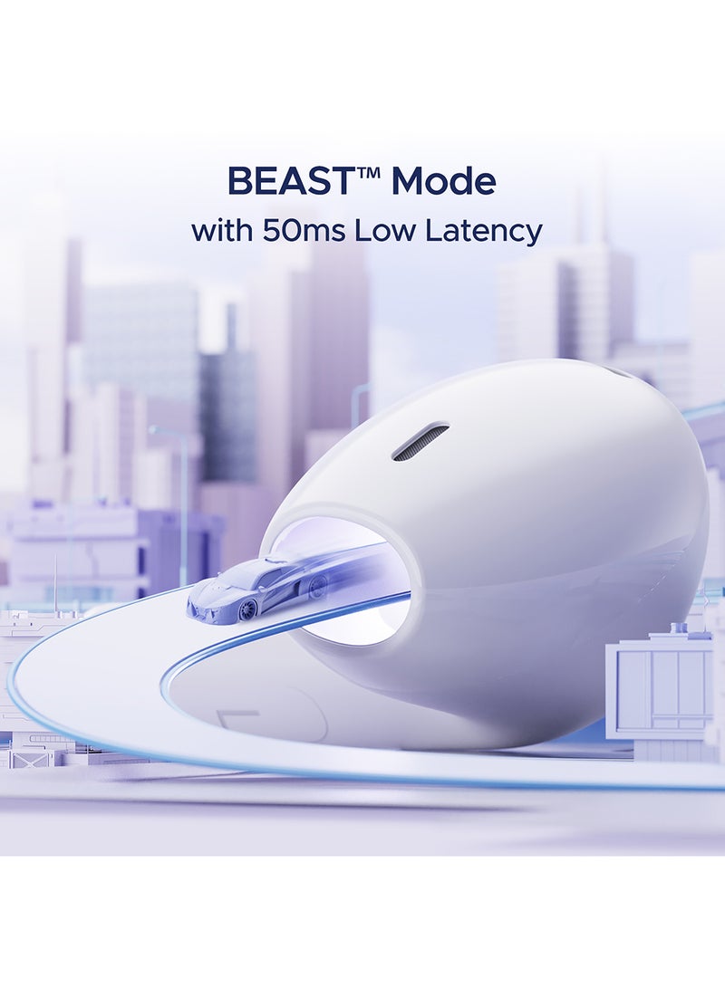 Airdopes Alpha With 35 HRS Playback, 13mm Drivers, Dual Mics ENx & Beast Mode Swedish White