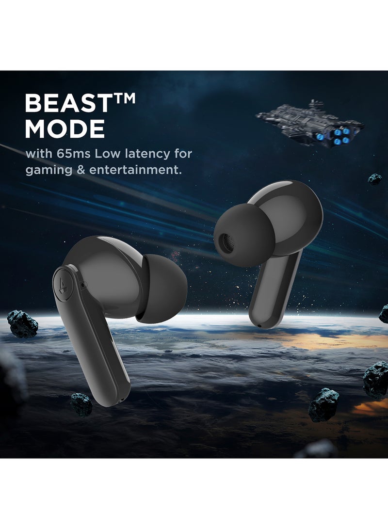Airdopes 131 PRO With 11mm Drivers, 45Hrs Playback,ASAP Charge & Quad Mic Enx Active Black