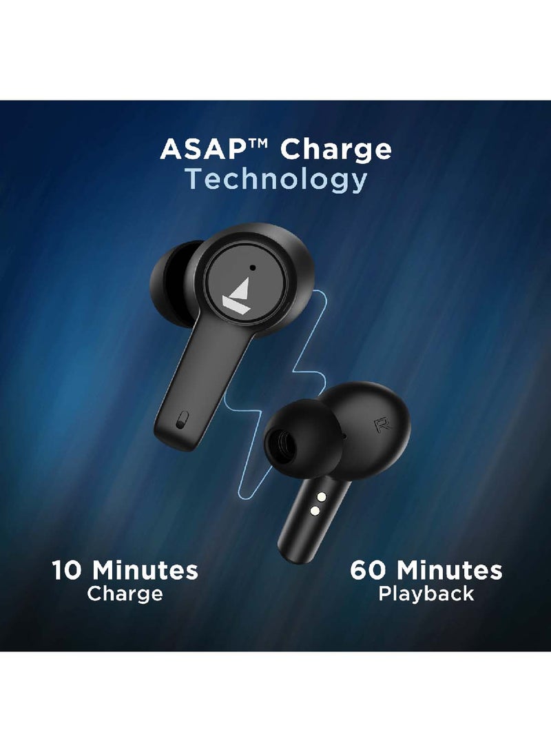 Airdopes 411ANC With upto 17.5 Hours Playback And ASAP Charge Bluetooth Headset Black Storm
