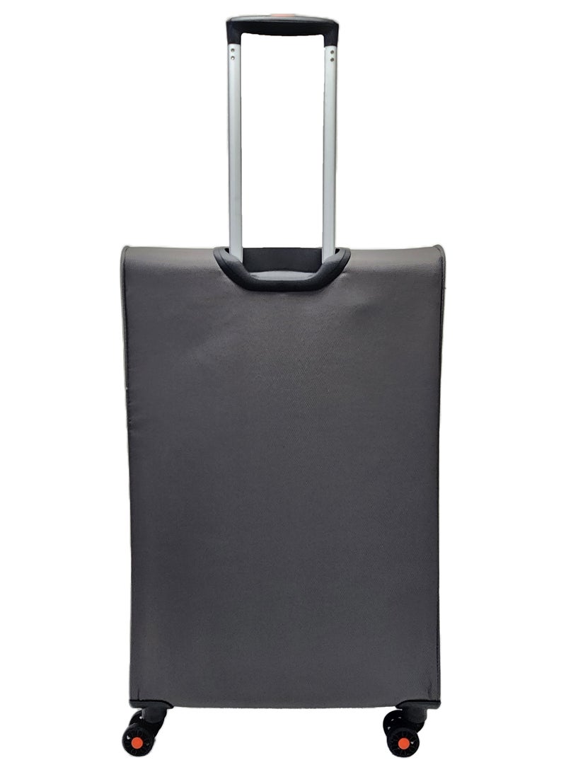 Soft Shell Trolley Luggage Set 3 Expandable Lightweight Suitcases With 4 Wheels