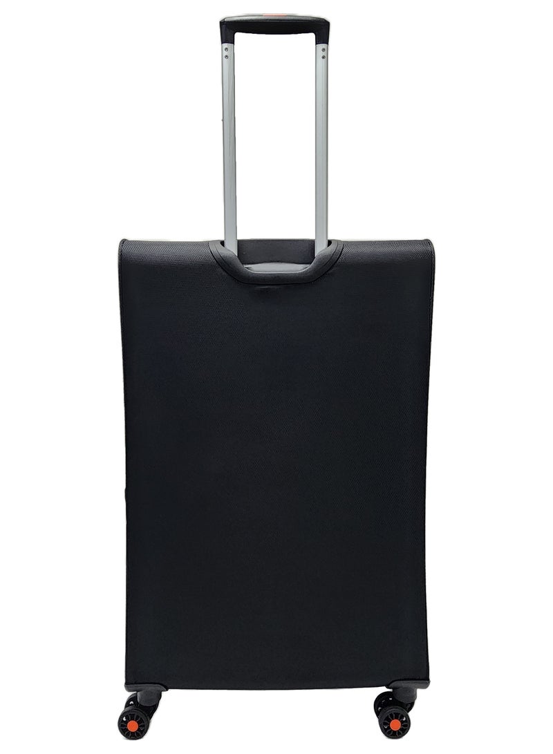 Soft Shell Trolley Luggage Set 3 Expandable Lightweight Suitcases With 4 Wheels