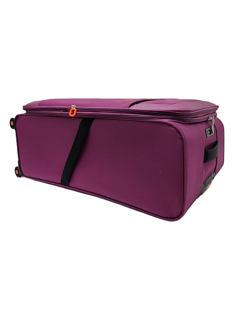 Soft Shell Trolley Luggage Set 3 Expandable Lightweight Suitcases With 4 Wheels