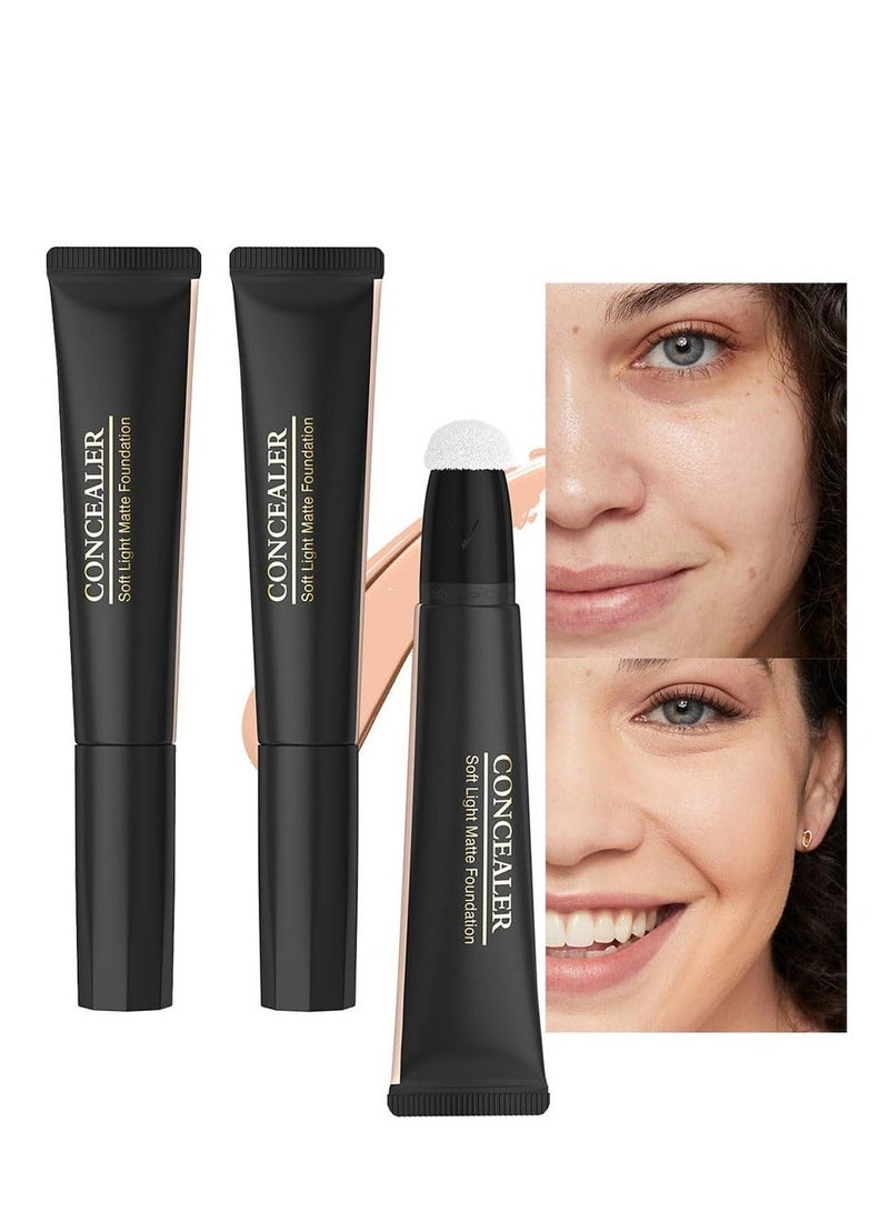 Concealer Serum, 2Pcs Full-Coverage Liquid Foundation, Complexion Under and Eye Foundation Kit, Ring Corrector for Dark Circles Puffiness