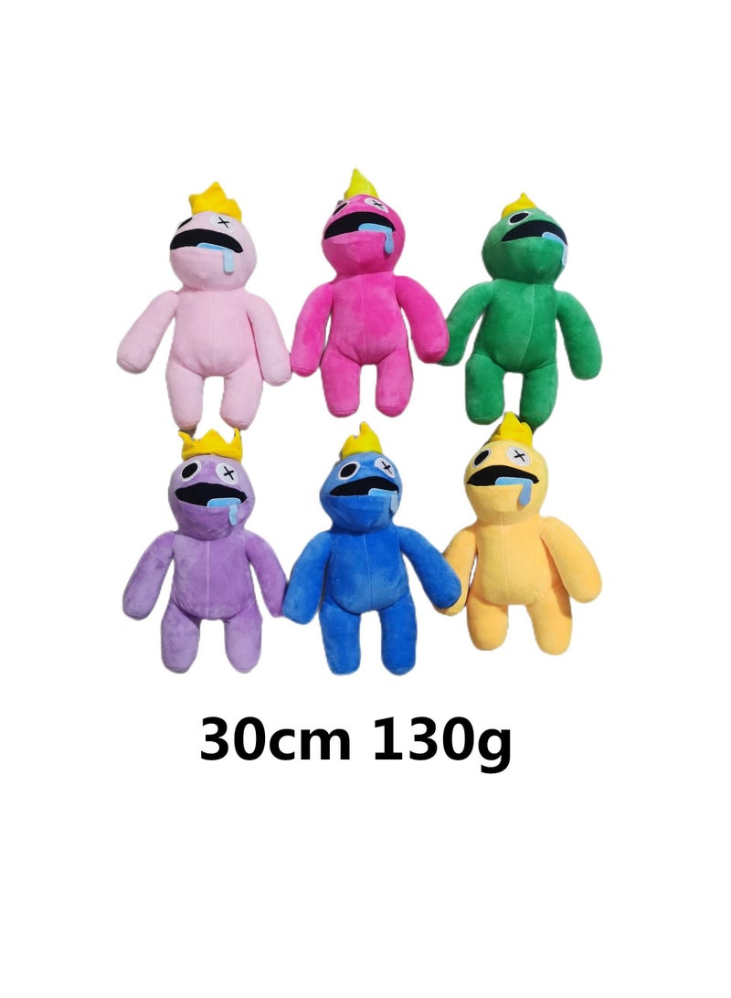 6-Pieces Strange Funny Stuffed Plush Toy Rainbow Friends Series Action Doll Multicolor-D