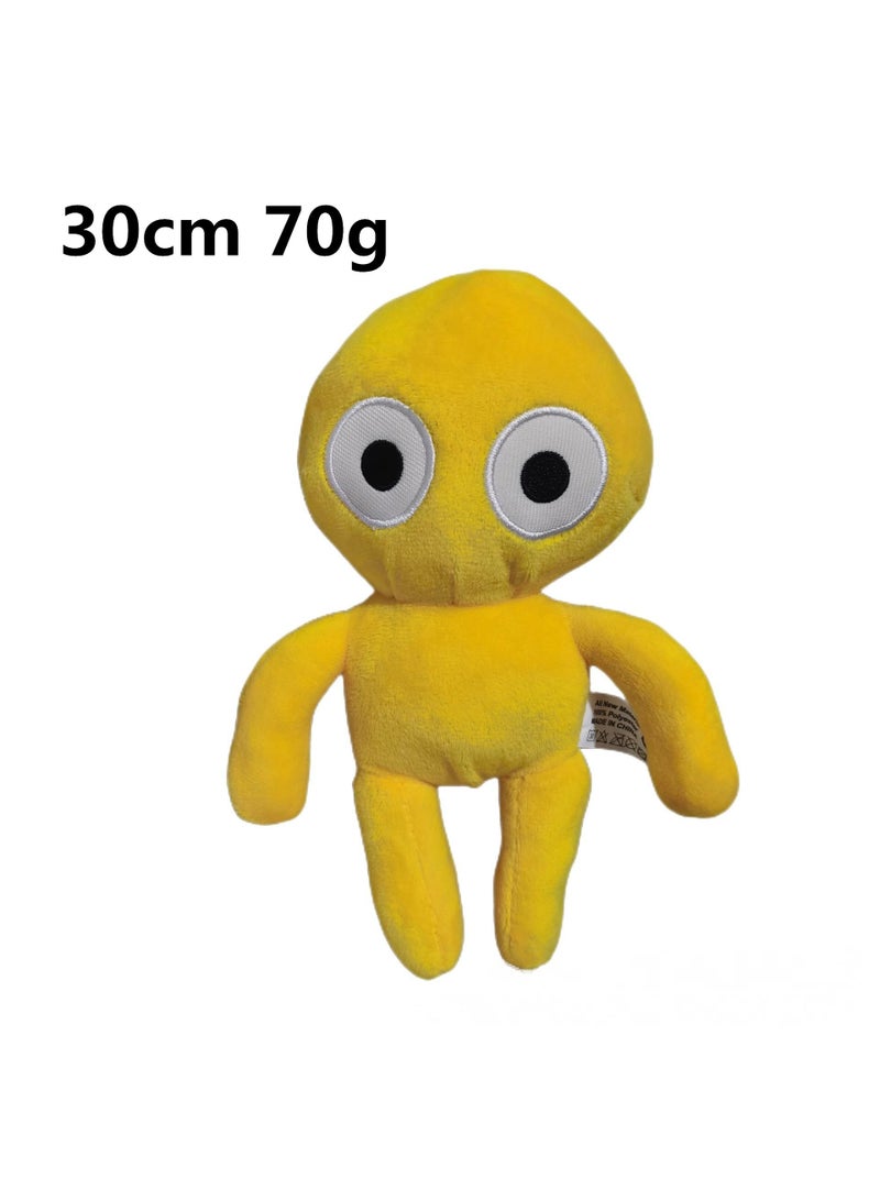 1-Pieces Strange Funny Stuffed Plush Toy Rainbow Friends Series Action Doll Yellow-D